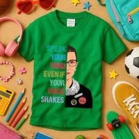 Speak Your Mind Even If Your Voice Shakes Feminist Kids T-Shirt thumb 3