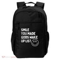 Smile You Made GodS Wake Up List | Positively Saying Backpack thumb 0