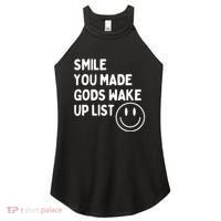 Smile You Made GodS Wake Up List | Positively Saying Women's Perfect Tri Rocker Tank thumb 0