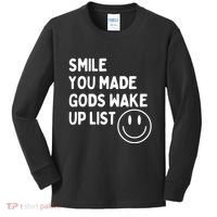 Smile You Made GodS Wake Up List | Positively Saying Kids Long Sleeve Shirt thumb 0