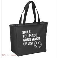 Smile You Made GodS Wake Up List | Positively Saying Tote Bag thumb 2