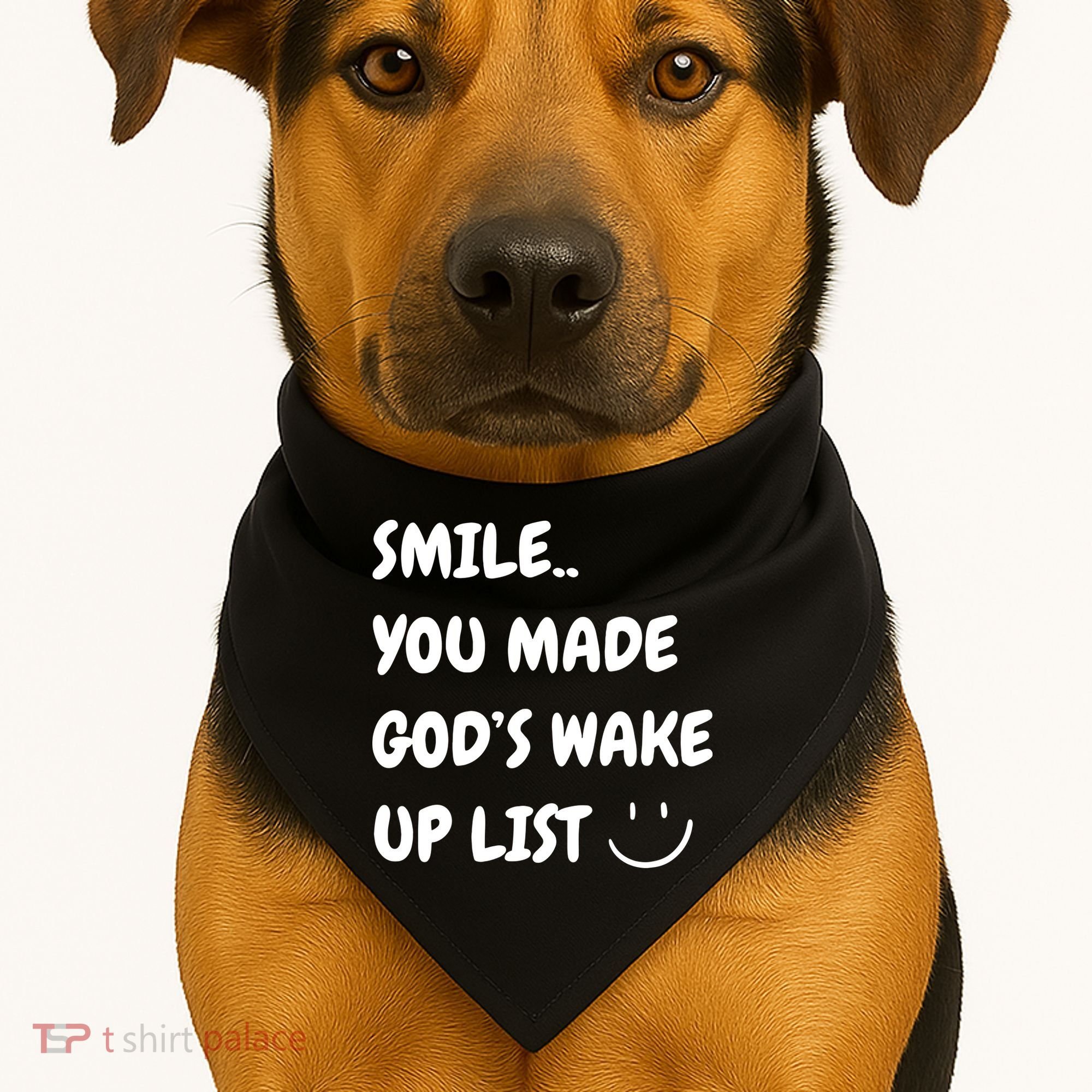 Smile You Made GodS Wake Up List Christian Jesus Apparel USA-Made Doggie Bandana
