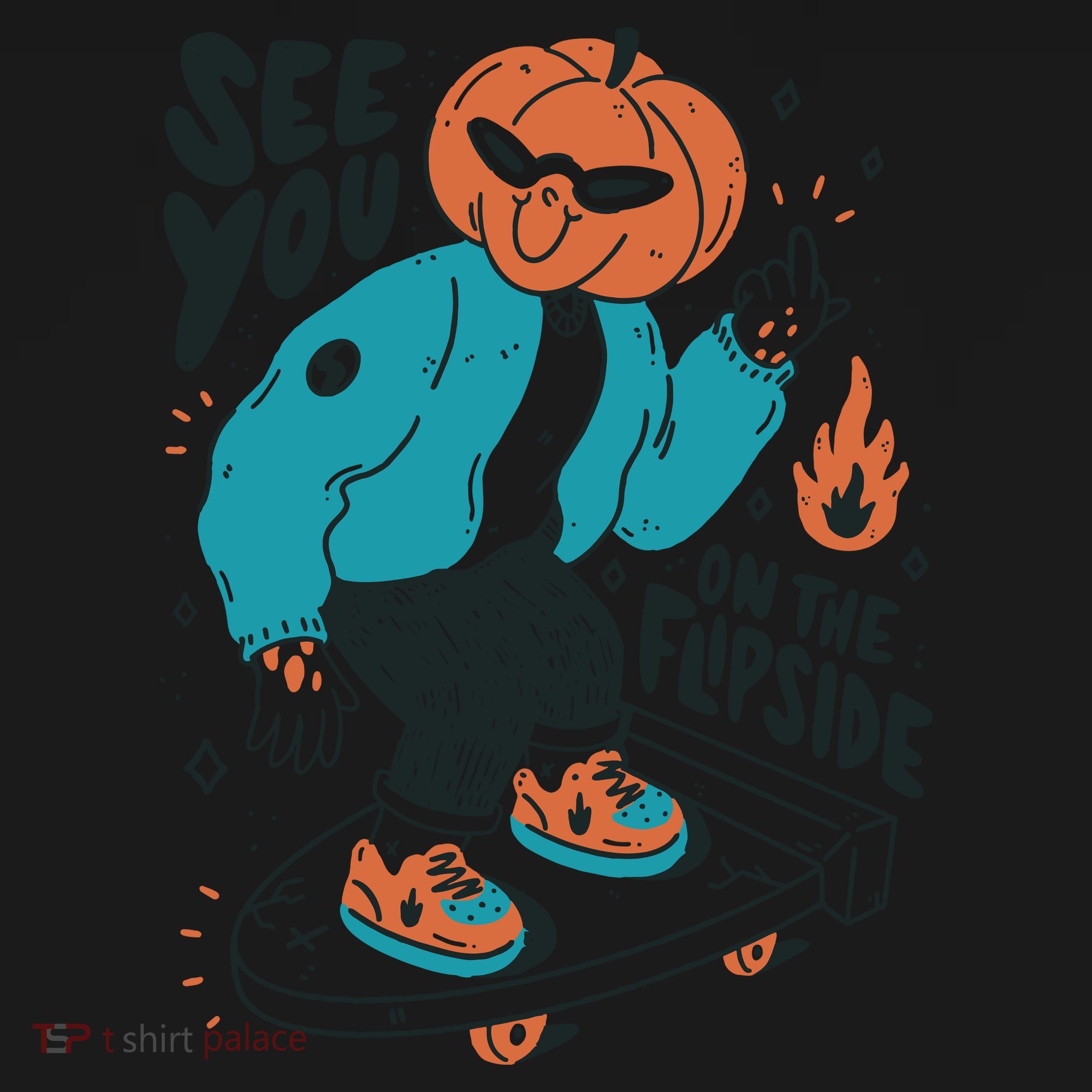 See You On The Flip Side Pumpkin Skateboard Halloween Toddler Hoodie