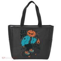 See You On The Flip Side Pumpkin Skateboard Halloween Tote Bag thumb 0
