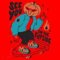 See You On The Flip Side Pumpkin Skateboard Halloween Santa Hat thumb 1