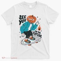 See You On The Flip Side Pumpkin Skateboard Halloween T-Shirt thumb 0