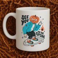 See You On The Flip Side Pumpkin Skateboard Halloween Coffee Mug thumb 2