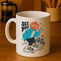 See You On The Flip Side Pumpkin Skateboard Halloween Coffee Mug thumb 4