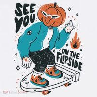 See You On The Flip Side Pumpkin Skateboard Halloween Women's Hoodie thumb 2