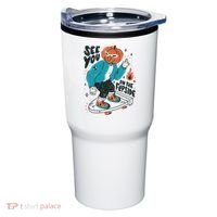 See You On The Flip Side Pumpkin Skateboard Halloween Tumbler thumb 0