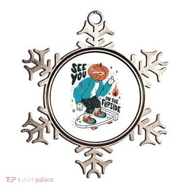 See You On The Flip Side Pumpkin Skateboard Halloween Ornament