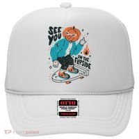 See You On The Flip Side Pumpkin Skateboard Halloween Hat thumb 0