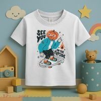 See You On The Flip Side Pumpkin Skateboard Halloween Toddler T-Shirt thumb 3