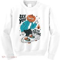 See You On The Flip Side Pumpkin Skateboard Halloween Kids Sweatshirt thumb 0