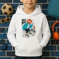 See You On The Flip Side Pumpkin Skateboard Halloween Kids Hoodie thumb 2