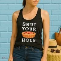 Shut Your Pie Hole Hilarious Sarcastic Thanksgiving Funny Women's Tank Top thumb 2