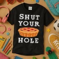 Shut Your Pie Hole Hilarious Sarcastic Thanksgiving Funny Kids T-Shirt thumb 3