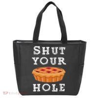 Shut Your Pie Hole Hilarious Sarcastic Thanksgiving Funny Tote Bag thumb 0