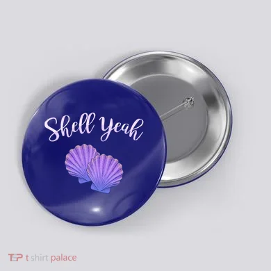 Shell Yeah Summer Vacation Beach Cute Gift Button