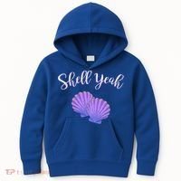 Shell Yeah Summer Vacation Beach Cute Gift Kids Hoodie thumb 0
