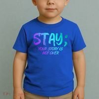 STAY; Your Story Is Not Over Suicide Prevention Awareness Toddler T-Shirt thumb 2