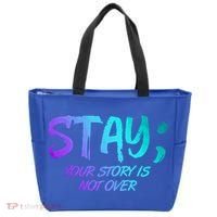 STAY; Your Story Is Not Over Suicide Prevention Awareness Tote Bag thumb 0