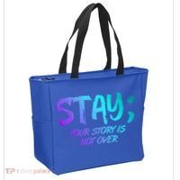 STAY; Your Story Is Not Over Suicide Prevention Awareness Tote Bag thumb 2