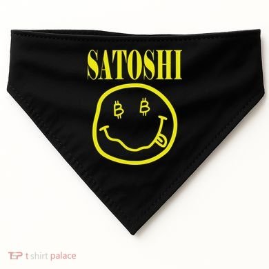 Satoshi Yellow Smiley Face USA-Made Doggie Bandana