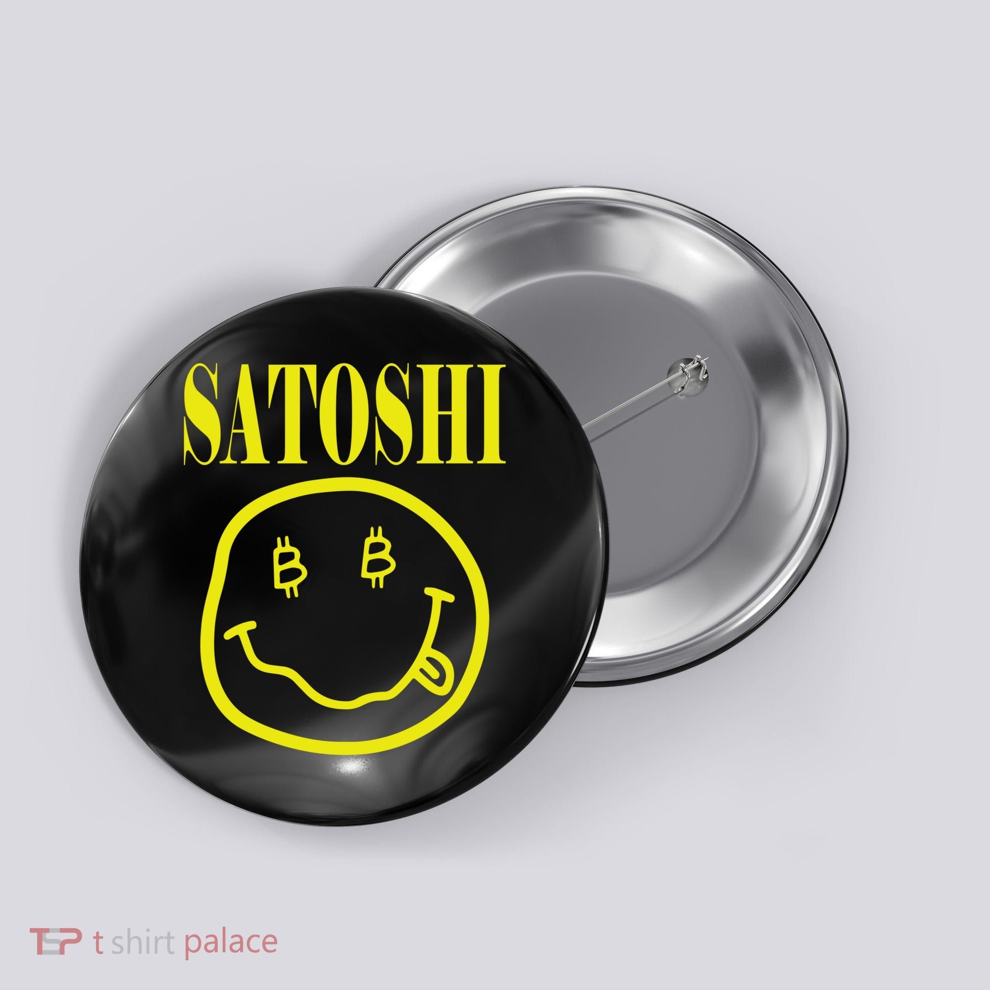 Satoshi Yellow Smiley Face Button