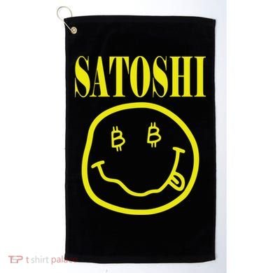 Satoshi Yellow Smiley Face Golf Towel