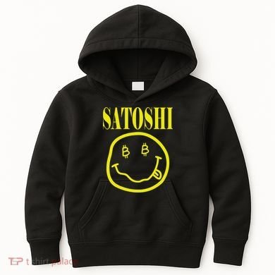 Satoshi Yellow Smiley Face Kids Hoodie