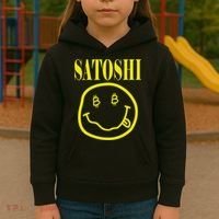 Satoshi Yellow Smiley Face Kids Hoodie thumb 3