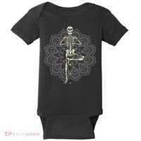 Skeleton Yoga Baby Bodysuit thumb 0