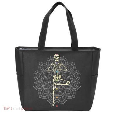 Skeleton Yoga Tote Bag