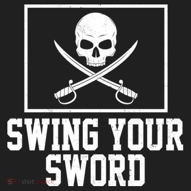 Swing Your Sword Pirate Skull And Swords Comfort Colors Heavyweight Long Sleeve T-Shirt