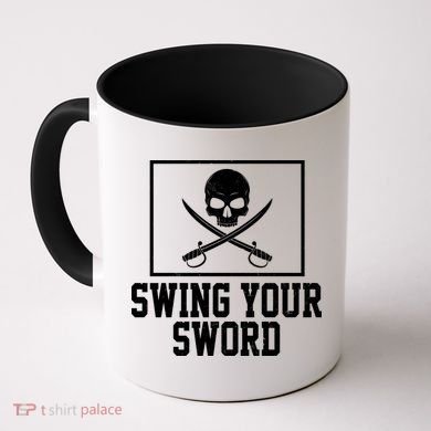 Swing Your Sword Pirate Skull And Swords Coffee Mug