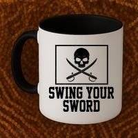 Swing Your Sword Pirate Skull And Swords Coffee Mug thumb 2