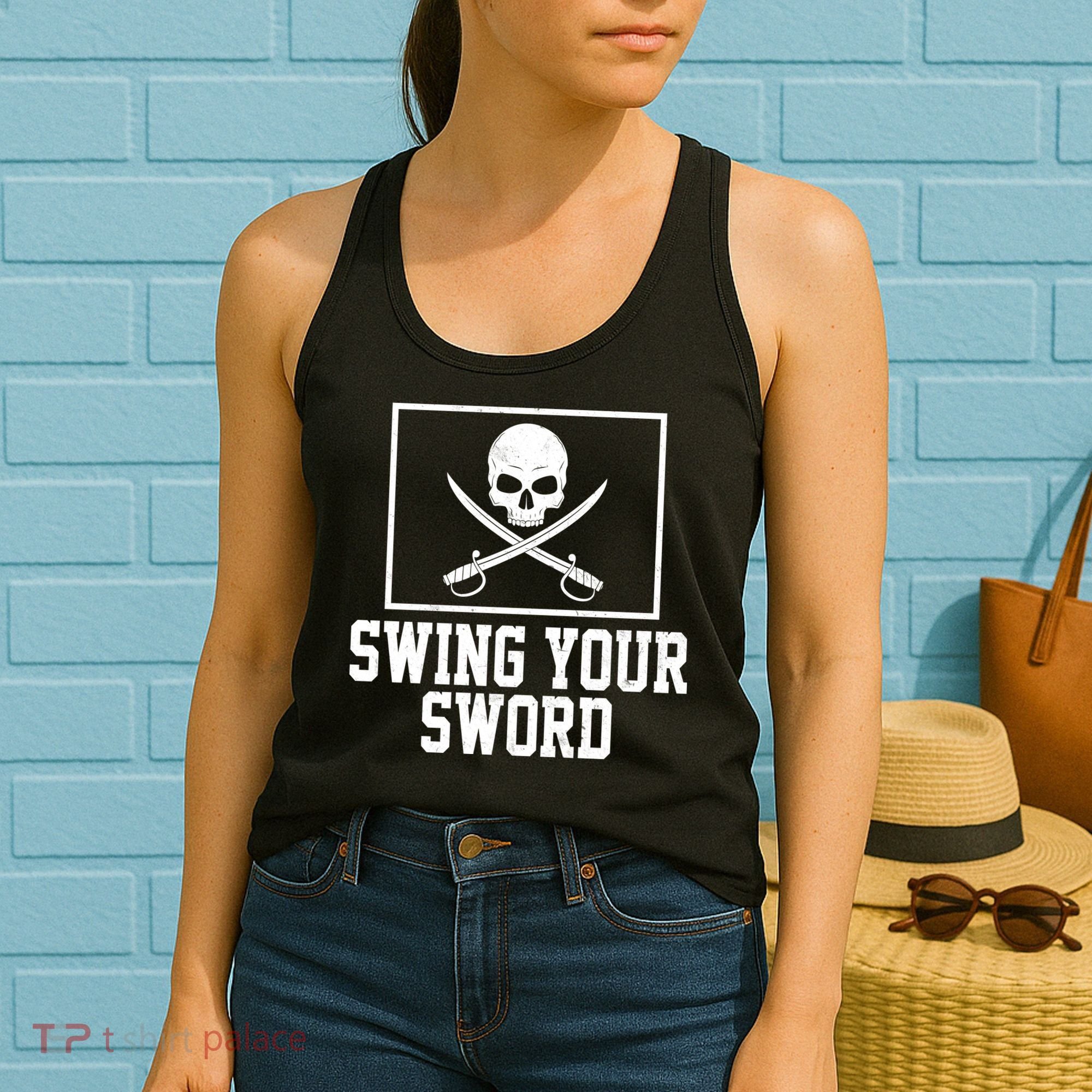 Swing Your Sword Pirate Skull And Swords Women's Tank Top