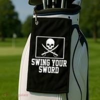 Swing Your Sword Pirate Skull And Swords Golf Towel thumb 2