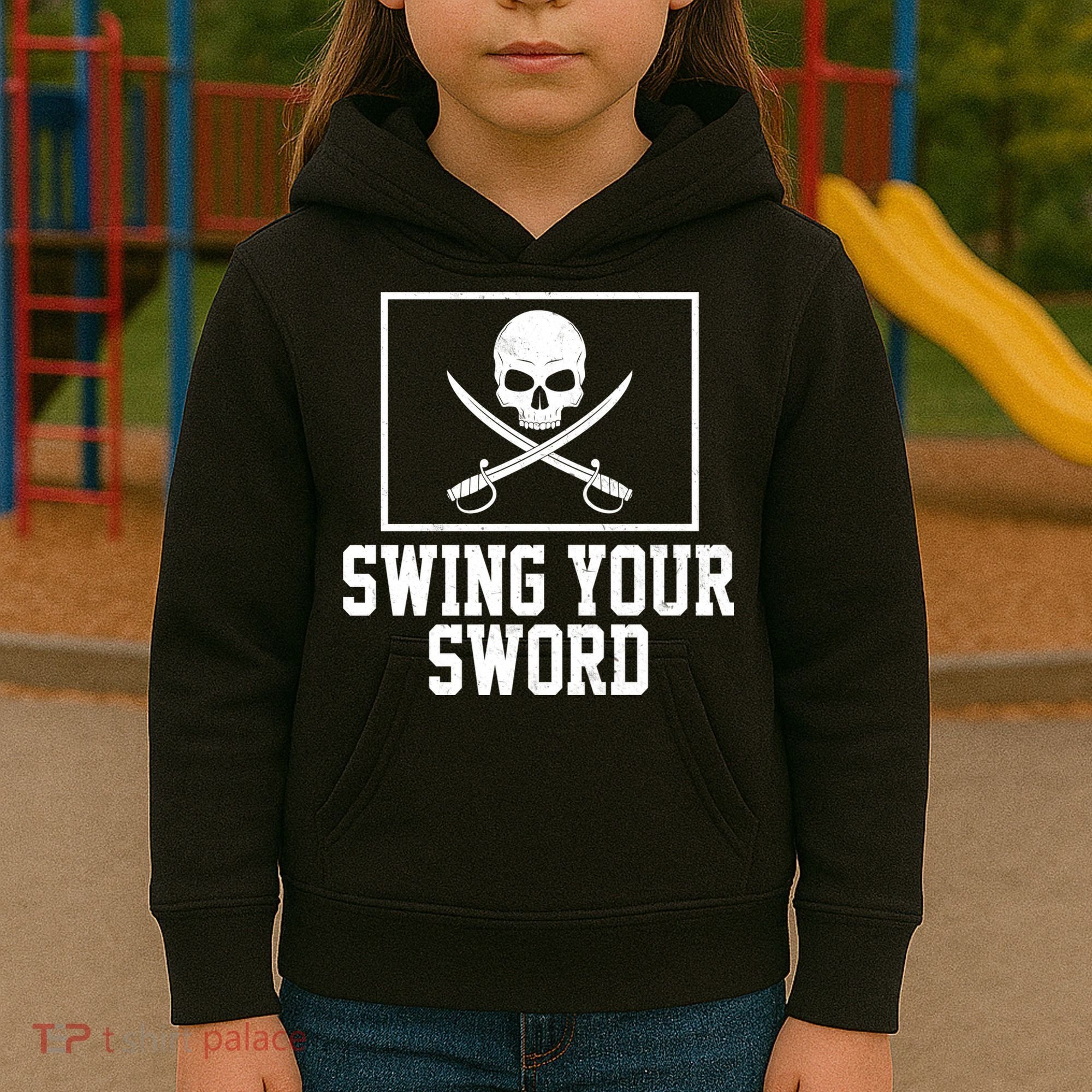 Swing Your Sword Pirate Skull And Swords Kids Hoodie