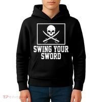 Swing Your Sword Pirate Skull And Swords Kids Hoodie thumb 4