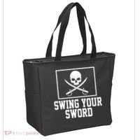 Swing Your Sword Pirate Skull And Swords Tote Bag thumb 2