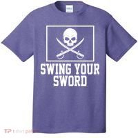 Swing Your Sword Pirate Skull And Swords T-Shirt thumb 0