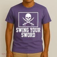 Swing Your Sword Pirate Skull And Swords T-Shirt thumb 3