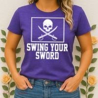 Swing Your Sword Pirate Skull And Swords Women's T-Shirt thumb 2