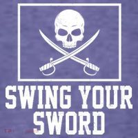 Swing Your Sword Pirate Skull And Swords Women's T-Shirt thumb 6