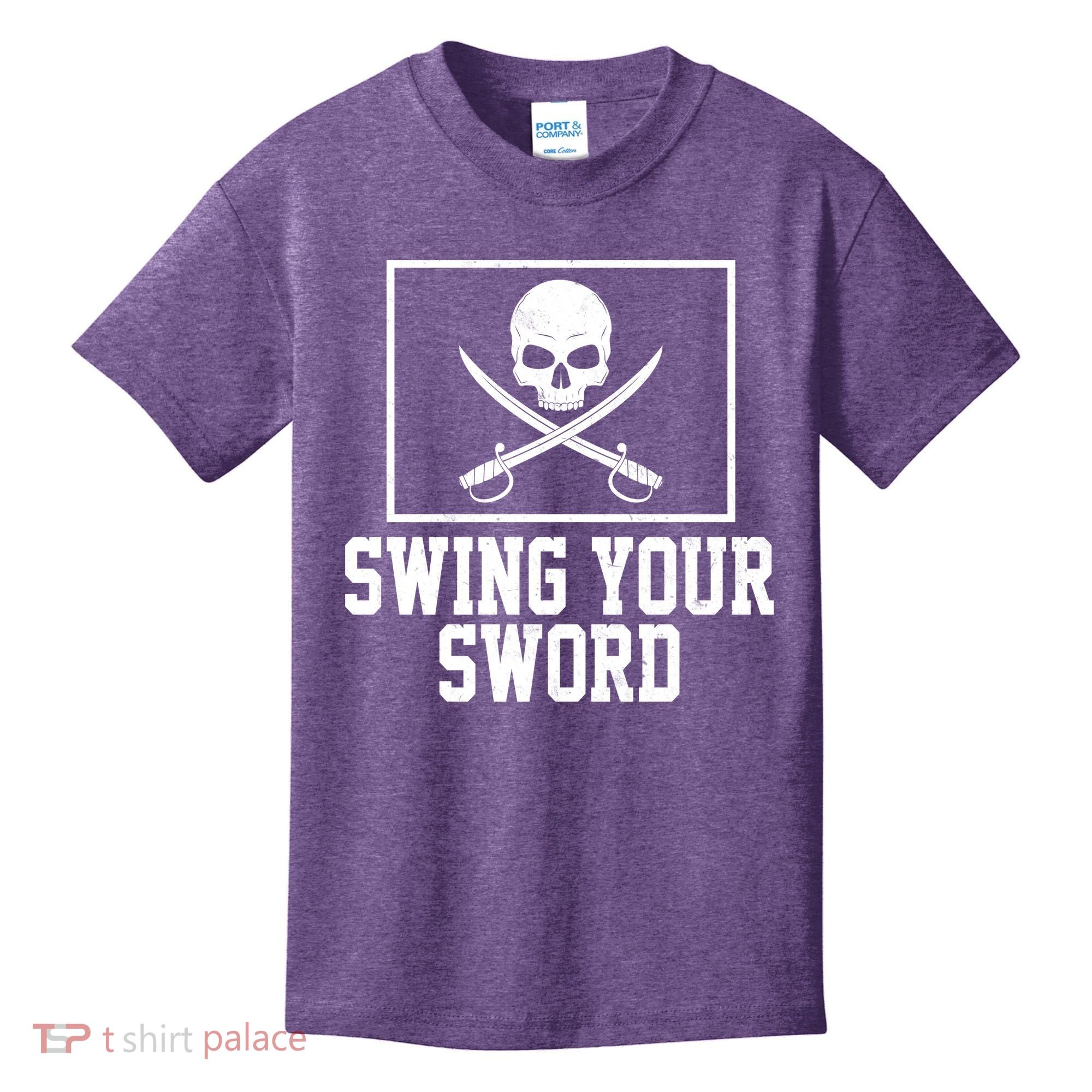 Swing Your Sword Pirate Skull And Swords Kids T-Shirt