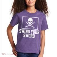 Swing Your Sword Pirate Skull And Swords Kids T-Shirt thumb 2