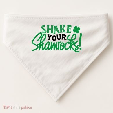 Shake Your Shamrocks Funny St Patricks Day USA-Made Doggie Bandana
