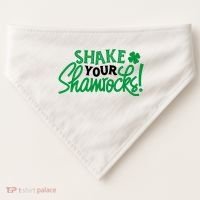 Shake Your Shamrocks Funny St Patricks Day USA-Made Doggie Bandana thumb 0